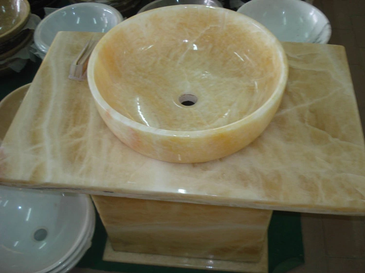 Natural Marble Wash Basin Bathroom Counter Top Vessel Sinks Vanity/Unit