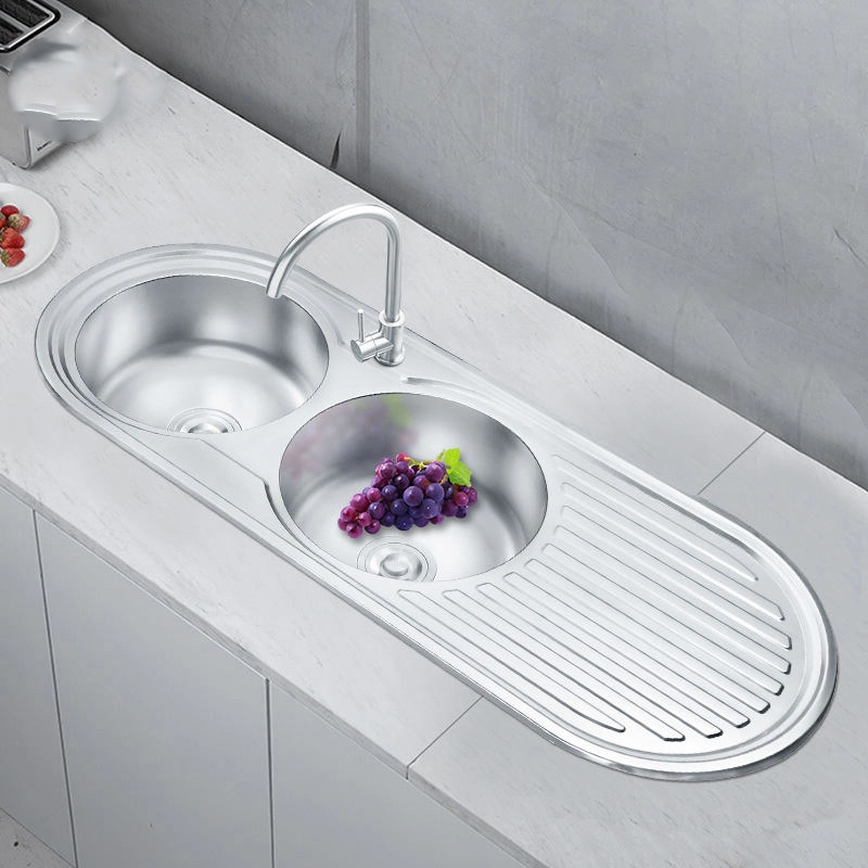 The Most Popular Stainless Steel kitchen Sink Vegetable Double Bowls Washing Basin