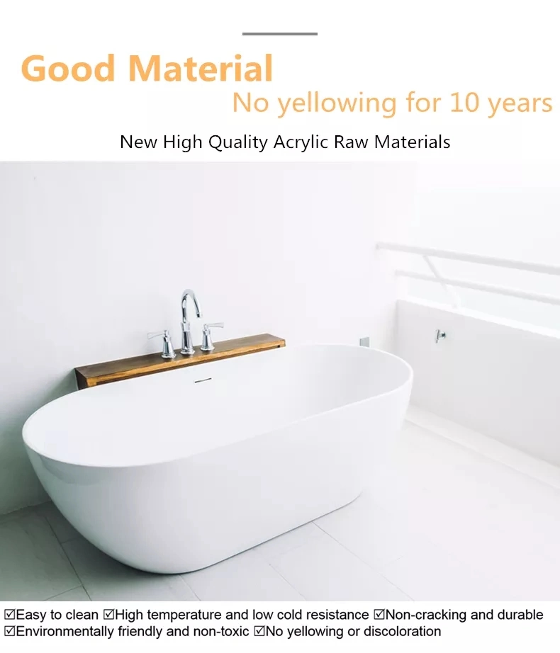 Seawin Free Standing Solid Surface Indoor Large Acrylic Bathtub Walk