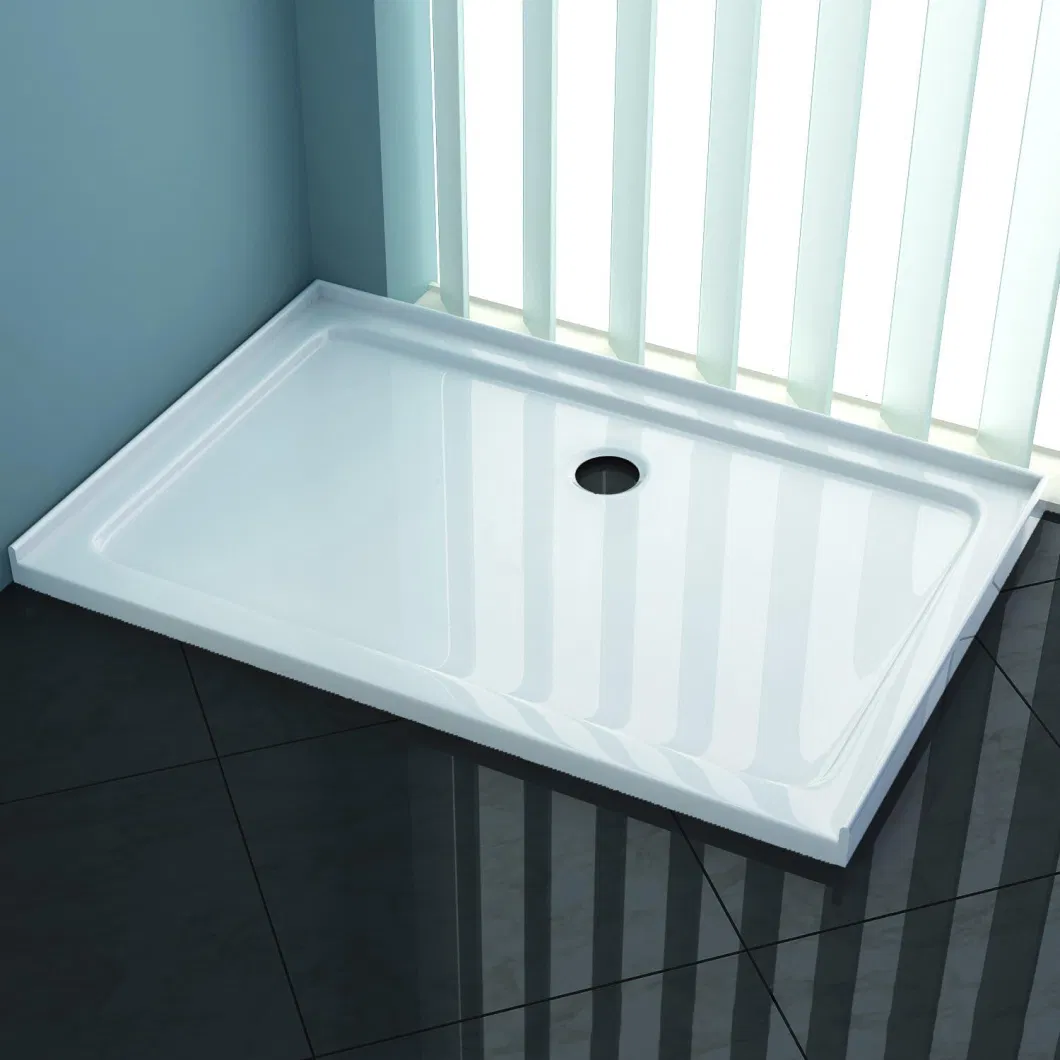 European Style Solid Anti-Slip Resin Shower Base Pan Anti Slip Bathroom Rectangle Shower Tray for Shower Room