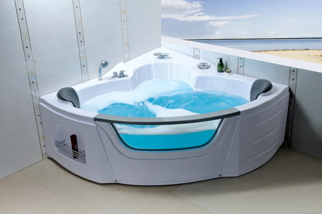Square White Acrylic Sanitary Whirlpool Massage Bathtub (OL-004)
