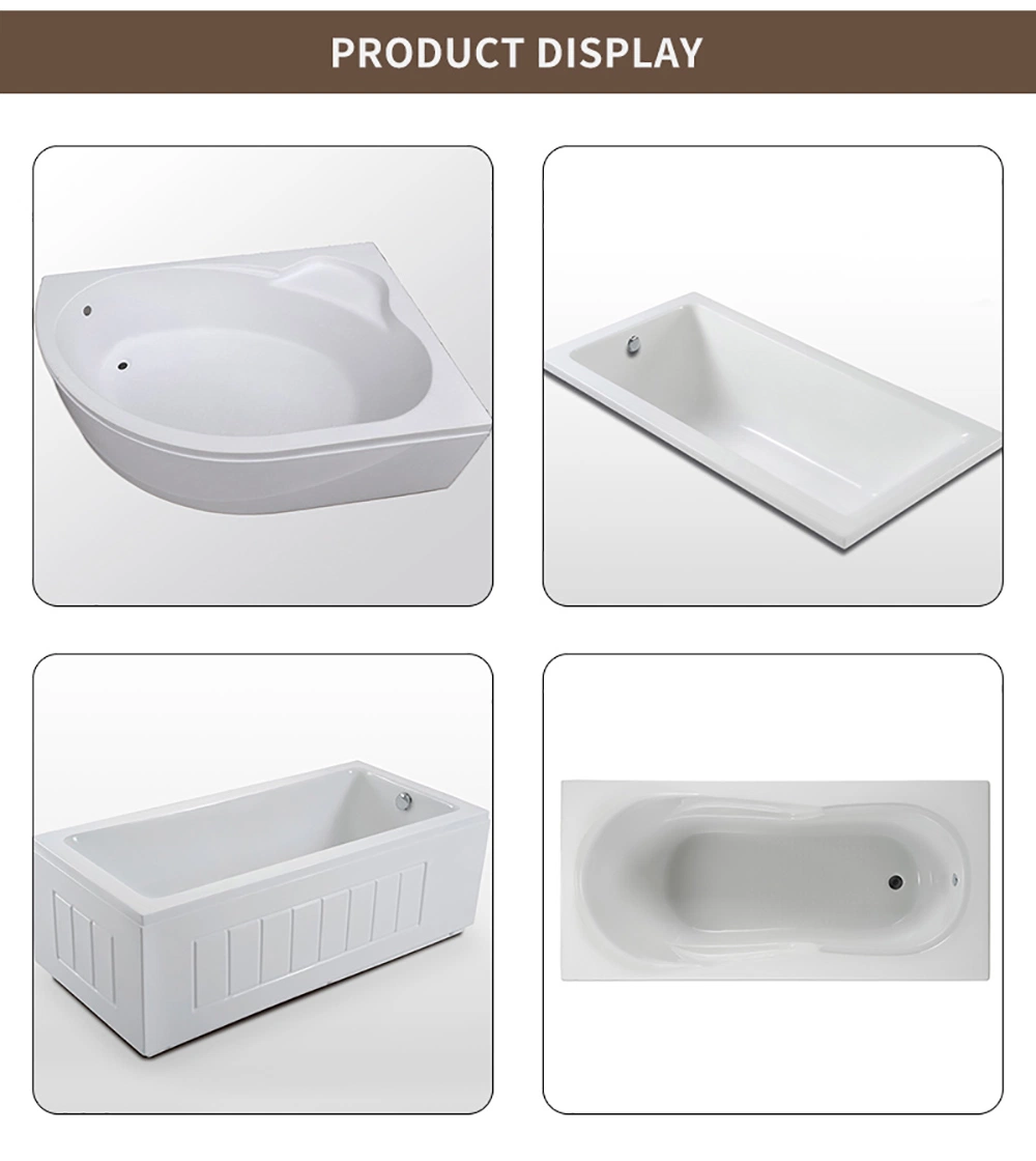 Factory Direct Sale Freestanding Rectangular Glossy White Jacuzzi Acrylic Bathtub Hot Tub