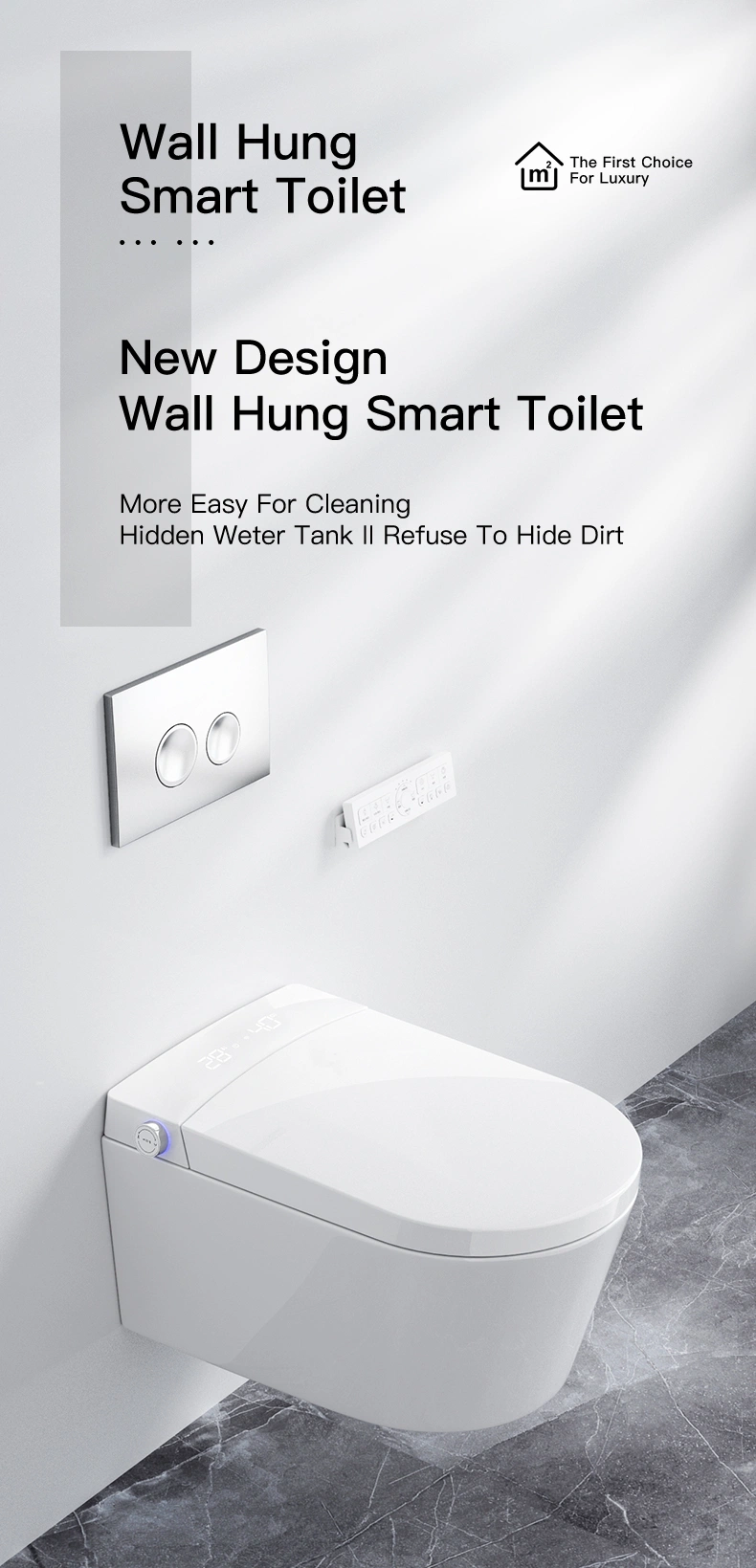 Easy Clean Wc Inodoro Water Saving Wall Hung Toilet Smart Toilet