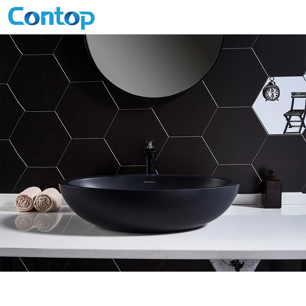 Watermark New Arrival Ceramic Black Porcelain Kitchen Sink Bathroom Basin