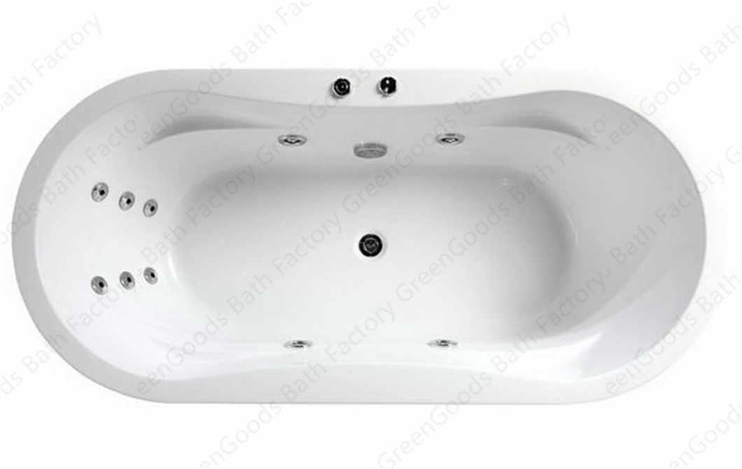 Greengoods Sanitary Ware Sample Customization Freestanding Hot Jet SPA Tub Badewanne 1700mm