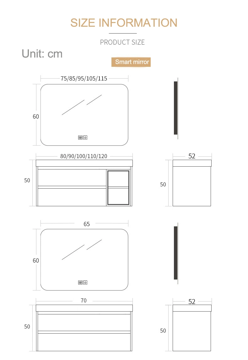 Customized Single Bath Wash Bathroom Vanity Cabinet Bathroom Sink