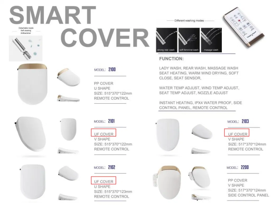 Remote Control Heated Smart Toilet Seat