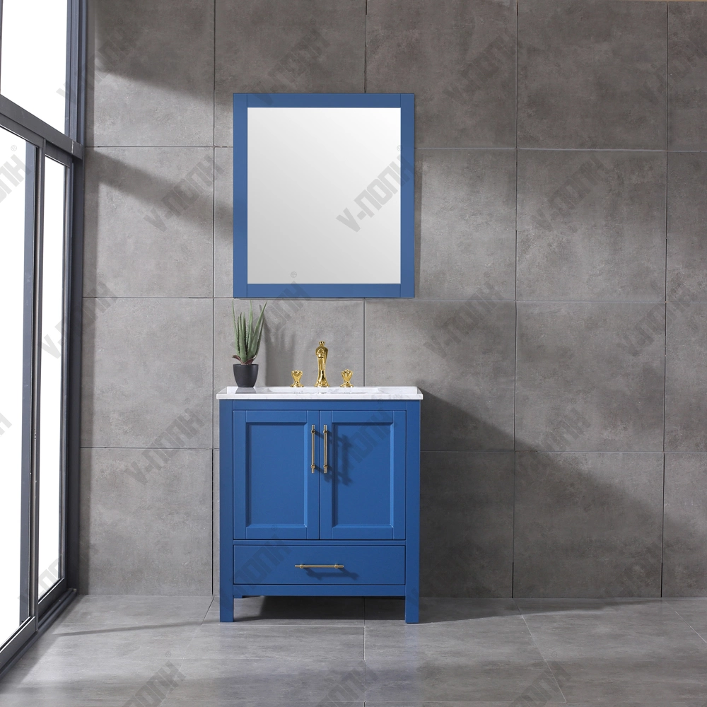 48inch Single Sink Free Standing Blue Finish Bathroom Vanity