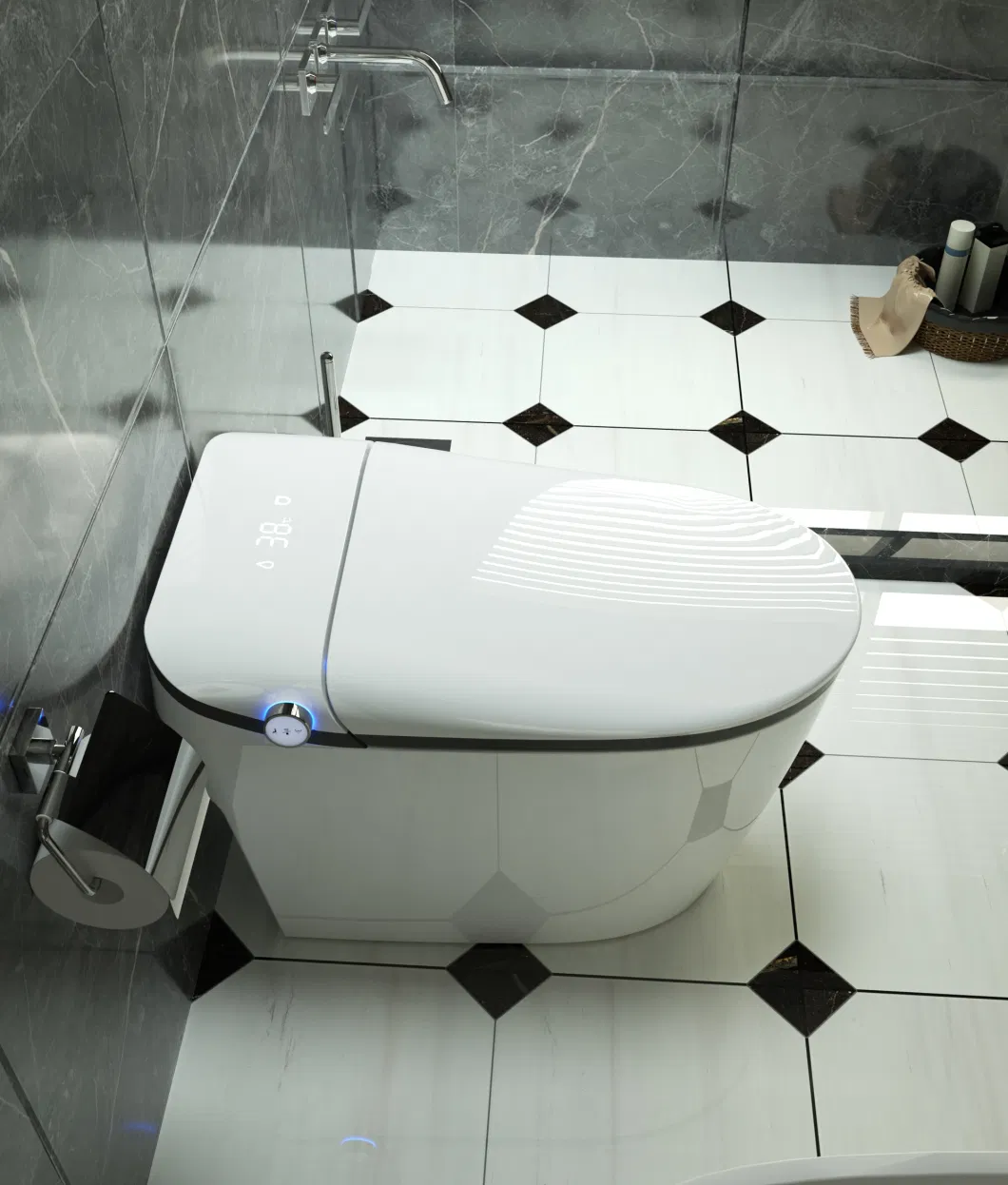 Intelligent Toilet Foot Automatic Sensor Electronic Flush Smart Toilet with Bidet