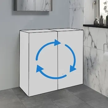 600mm Bathroom Drawer Vanity Unit Basin Toilet Wc Concealed Cistern Gloss Grey