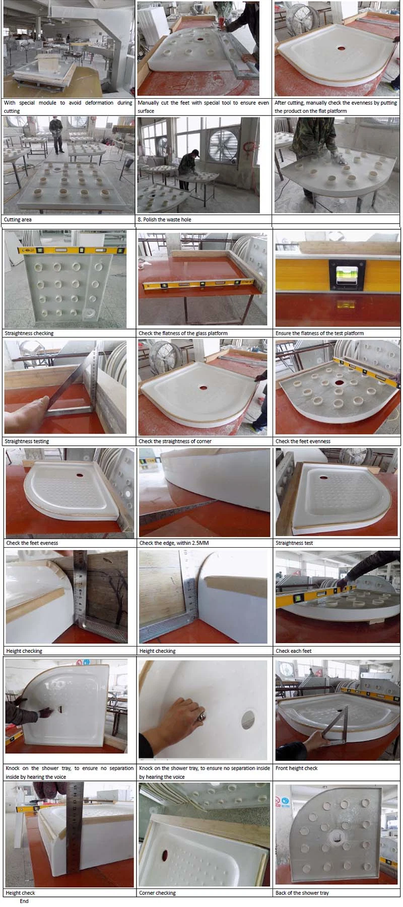 Sanitary Ware Newest Modern Design Square SMC Shower Tray (ASMC9090-3L)