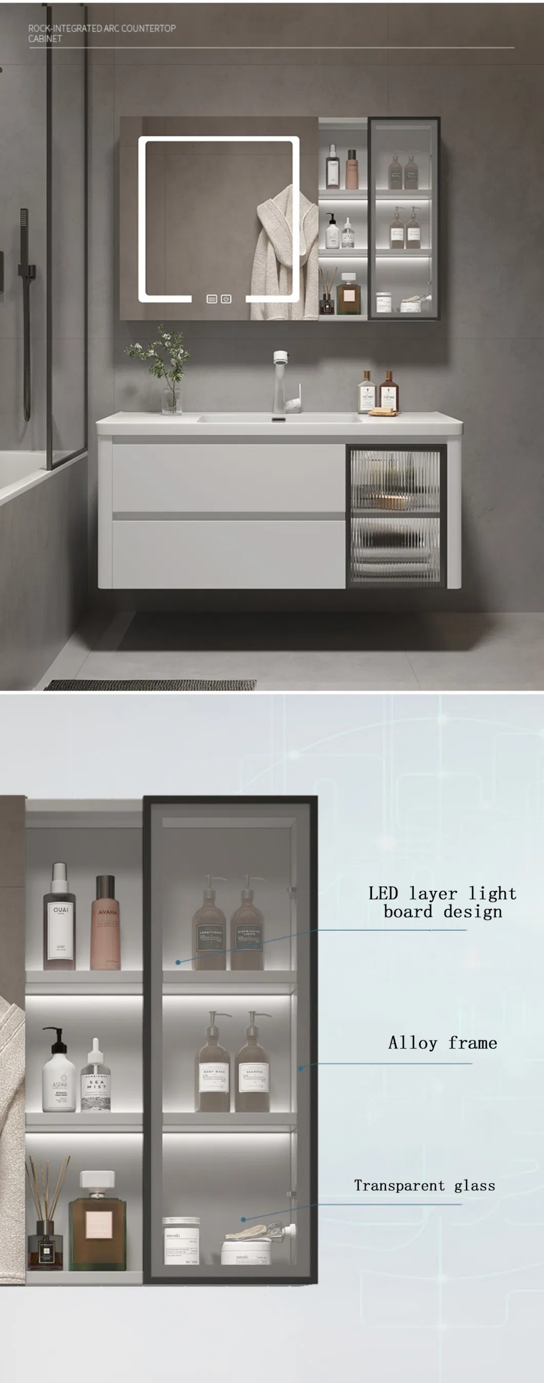 Customized Single Bath Wash Bathroom Vanity Cabinet Bathroom Sink