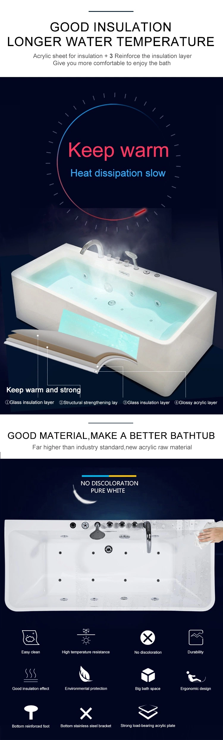 70 Inch Cupc Freestanding Solid Surface Soaking Bathtub