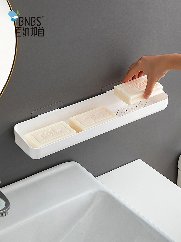Soap Dish Wall Mount Bathroom Accessories Multifunctional Soap Tray with Drainable Drain