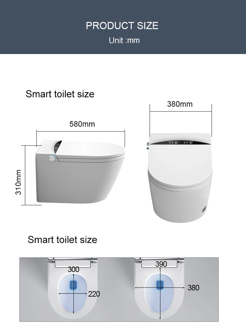 Intelligent Smart Toilet with Automatic Flush, Remote Control, Voice Command, Seat Heating, and Innovative Features for Modern Bathroom Furniture