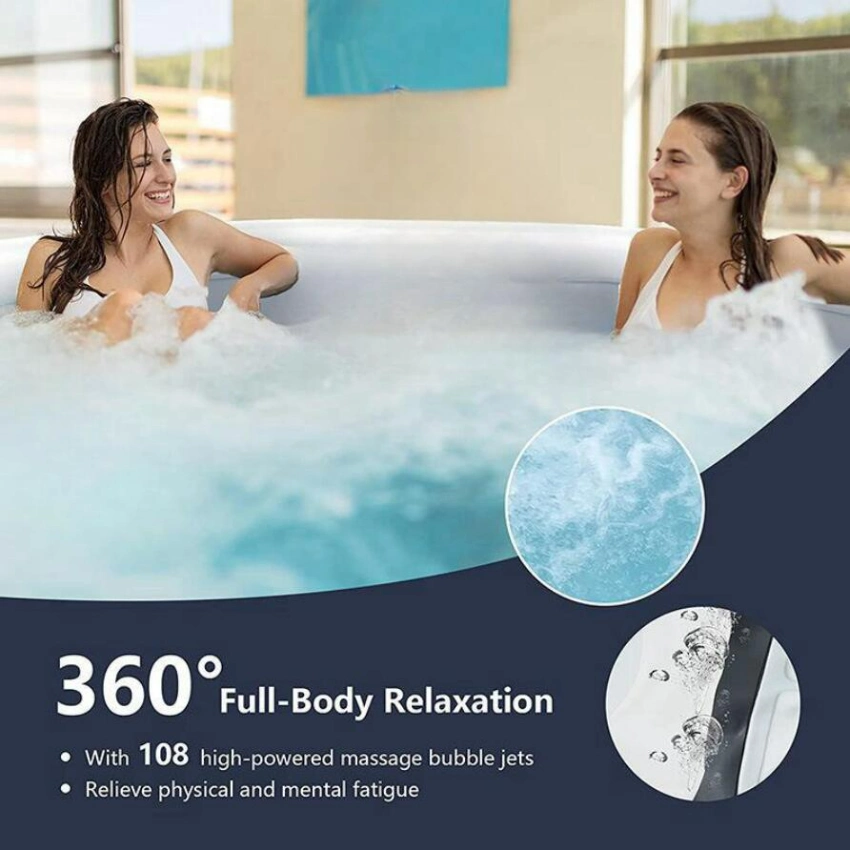 4-5 Persons Inflatable Hot Tub SPA Square Portable Bubble Jets Bathtub