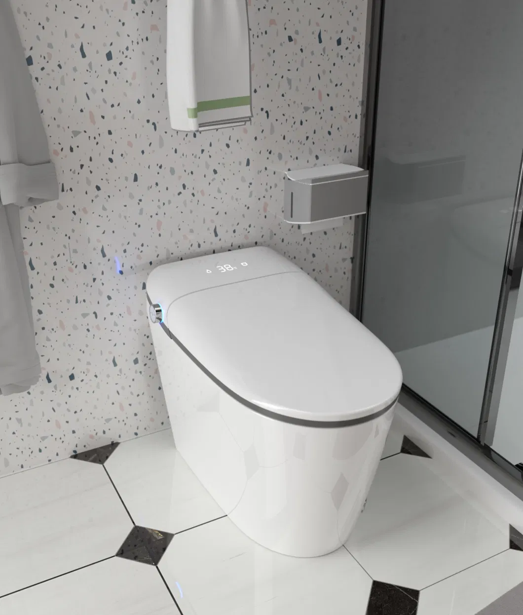 Intelligent Toilet Foot Automatic Sensor Electronic Flush Smart Toilet with Bidet