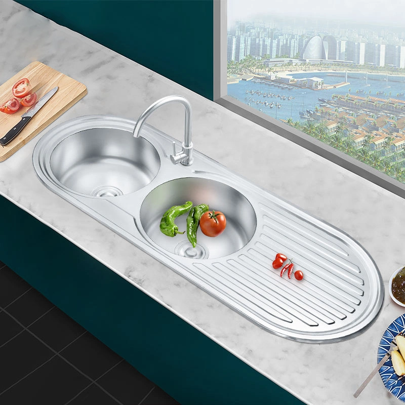 The Most Popular Stainless Steel kitchen Sink Vegetable Double Bowls Washing Basin