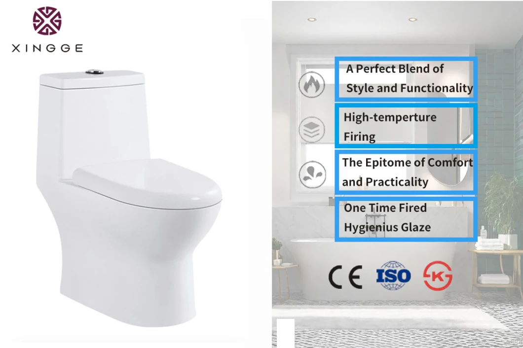 Modern Design Siphonic Bathroom Sanitaryware Wc White One-Piece Toilet