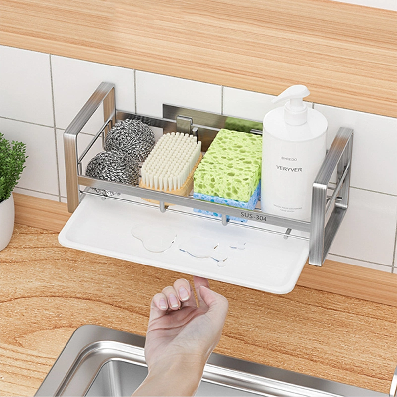 New Design Kitchen Sink Sponge Organizer Sponge Holder and Soap Dispenser