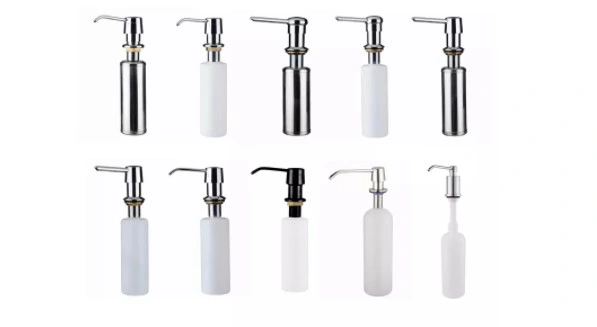 Kitchen Sinks Stainless Steel Liquid Soap Dispenser with Steel Bottle Bathroom