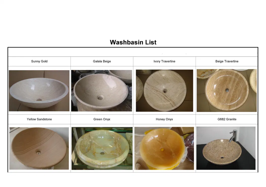 Natural Marble Wash Basin Bathroom Counter Top Vessel Sinks Vanity/Unit