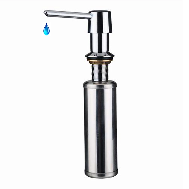 Kitchen Sinks Stainless Steel Liquid Soap Dispenser with Steel Bottle Bathroom