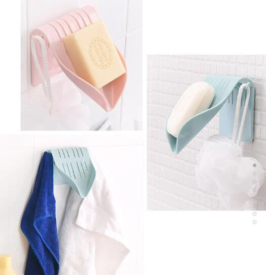 V Shape Plastic Self Draining Waterfall Soap Tray for Shower Bathroom Kitchen