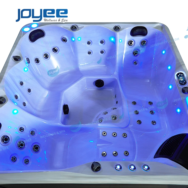 Joyee Massage Jet Whirlpool Hot Acrylic Bath Tub with Pillows