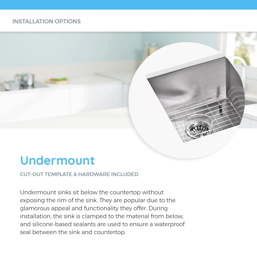 Sanitary Ware Bathroom 304/201 Pressed Drainning Board Wash Basin Stainless Steel Polished Water Tank Cabinet Kitchenware Single Kitchen Sink