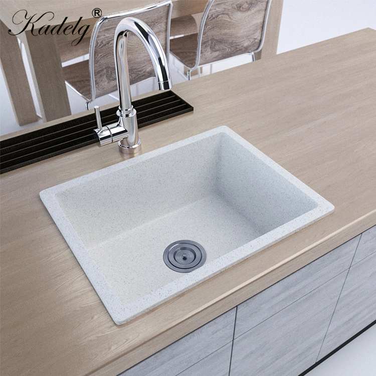 Popular Kitchen Quartz Material White Restaurant Composite Granite Sink