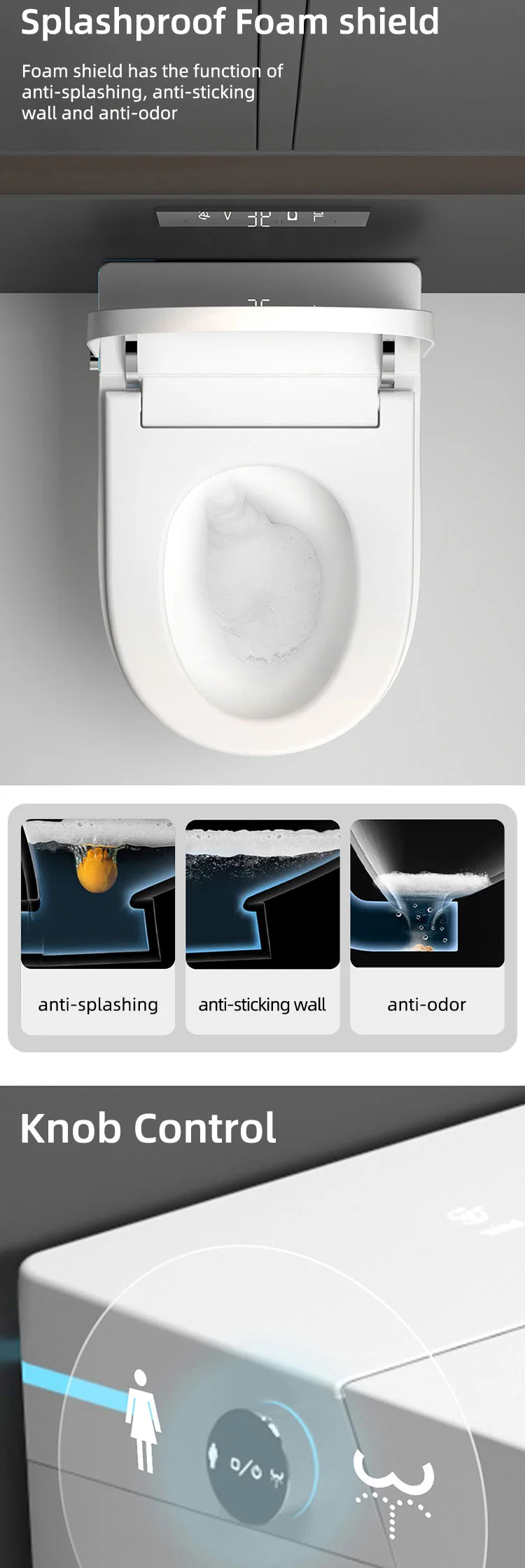 Built-in Cistern Automatic Water Closet Intelligent Wc Bathroom Wall Hung Smart Toilet