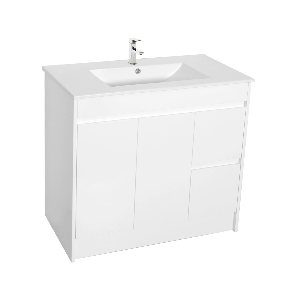 Freestanding 900 mm Finger Pull Whitebasin Sink Bathroom Vanity Unit