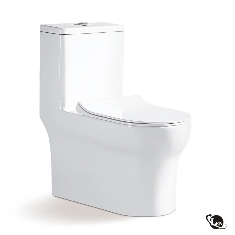 White Bathroom Toilet Self-Clean Water Closet Ceramic One Piece Toilet 881-1