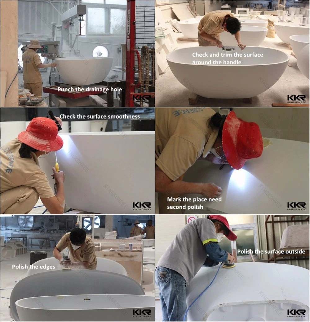 Sanitary Ware Artificial Stone Soaking Bathroom Freestanding Bathtub