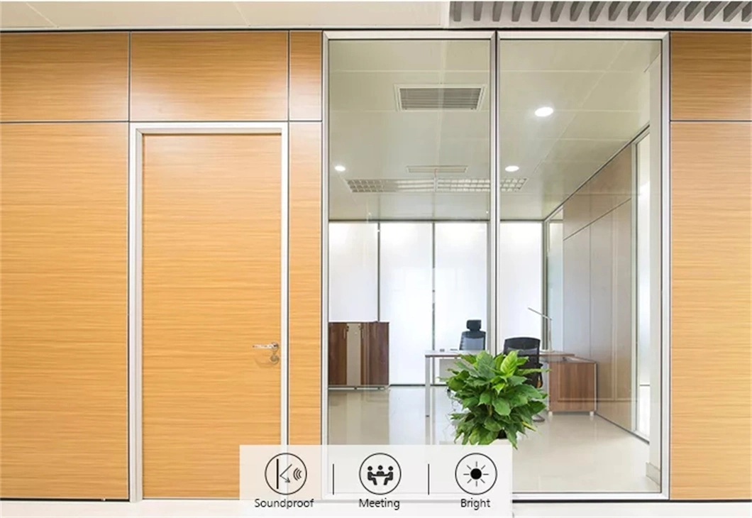 Strong Frameless Aluminum Office Folding Glass Toilet Partition Wall