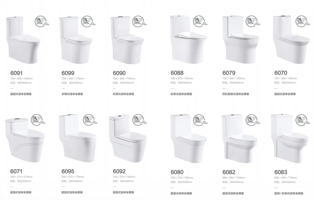 Modern Design Siphonic Bathroom Sanitaryware Wc White One-Piece Toilet
