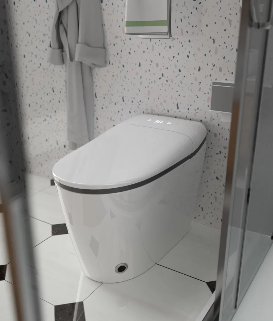 Intelligent Toilet Foot Automatic Sensor Electronic Flush Smart Toilet with Bidet