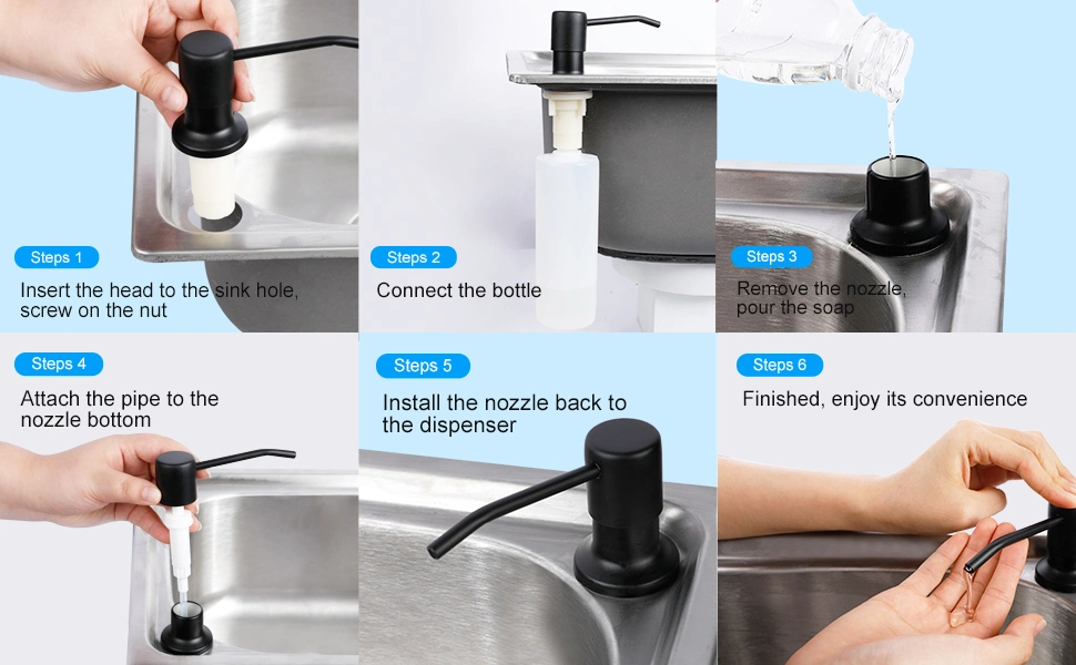Aquacubic Soap Dispenser for Kitchen Sink Orb Pump Set for Dish Soap or Lotion