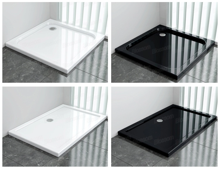 Low Profile White Rectangle Acrylic Shower Tray for Shower Enclosures