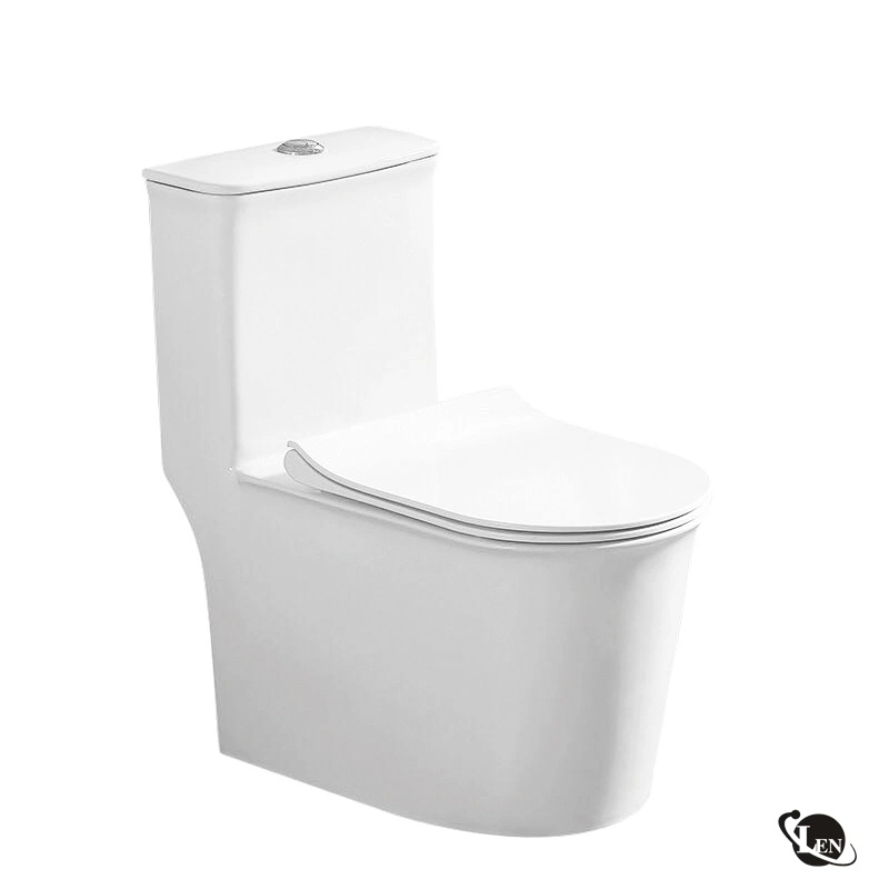 White Bathroom Toilet Self-Clean Water Closet Ceramic One Piece Toilet 881-1