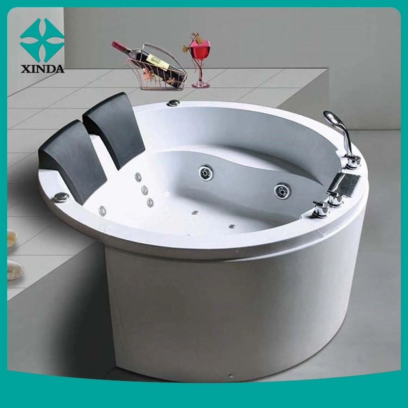 White Acrylic Sanitary Whirlpool Massage Bathtub