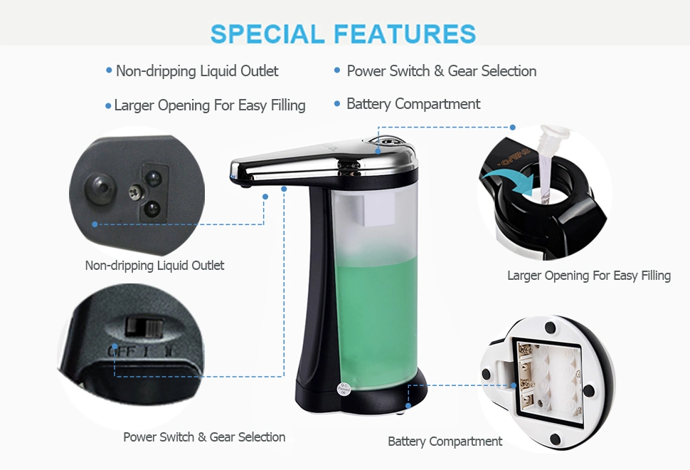 High Quality Bathroom Kitchen Sink Tabletop Touchless Soap Dispenser 450ml Wall Mounted Automatic Liquid Soap Dispenser