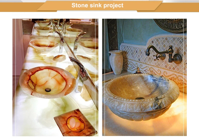 Kitchen/Bathroom/Vanity Natural Stone Beige Marble Washing Basin and Sink