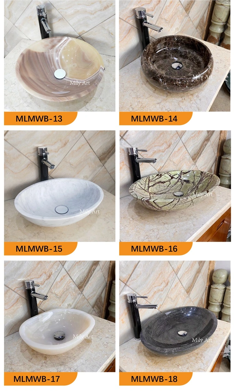 Luxury Kitchen Bathroom Natural Marble Washbasin &amp; Sinks