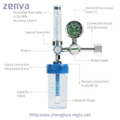 Cga540 Oxygen Regulator Medical Flow Meter Oxygen Flow Regulators