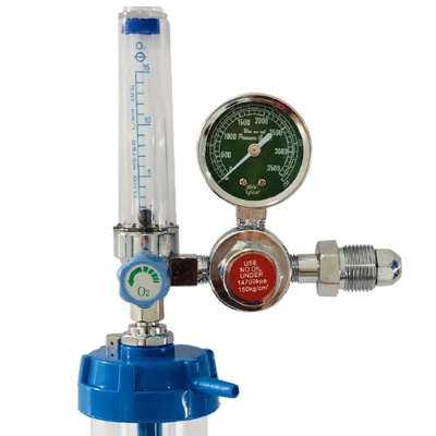 High Quality Flow Meter as Cylinder Oxygen Flowmeter Regulators with Humidifier Bottle