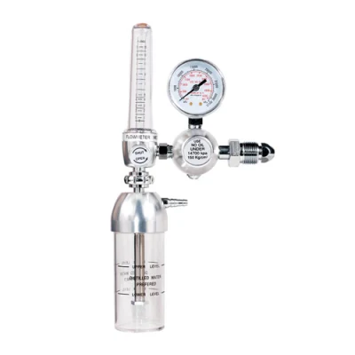 Bull Nose Oxygen Cylinder Pressure Regulator with Flow Meter