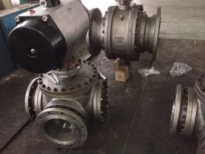 High Pressure Three Way Flange Ball Valve Gas Regulator