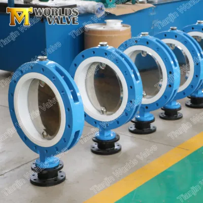 Ss/Di Body CF8m Polished Disc Wafer Water Gas Pressure Regulator Butterfly Valve with PTFE Seat Free Shaft Slim Disc for Food/Sanitary/Acid/Base/Alkali